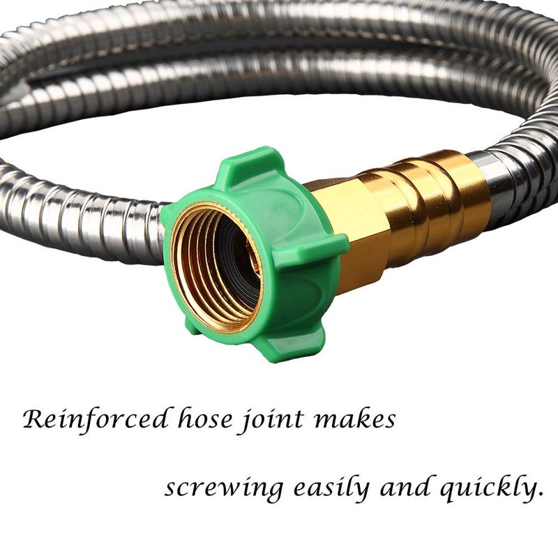 BEAULIFE 304 Stainless Steel Metal 3FT Short Garden Hose 3 Feet Flexible, Portable & Lightweight Kink Free Garden Water Outdoor Hose - Image 2